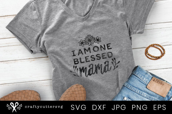 Blessed Mama Quote Mothers Day Embroidery Design