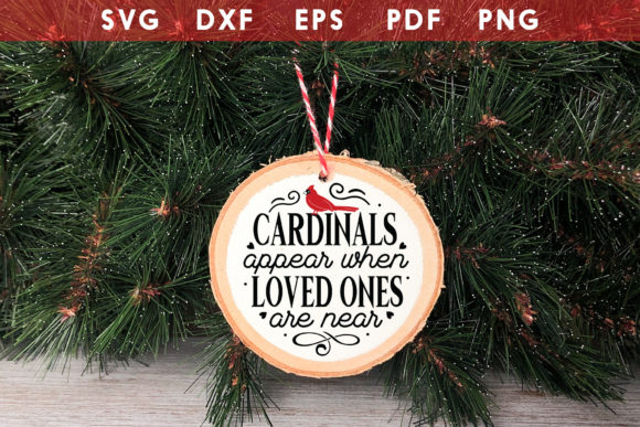 Christmas Cardinal Round Ornament SVG for Crafts and Graphics
