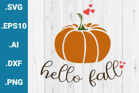 Hello Fall Pumpkin Sublimation Quote – A Graphic Design Asset for Crafts