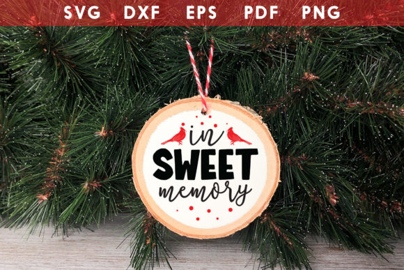 In Sweet Memory Cardinal Ornament SVG for Crafts and Graphics