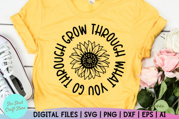 Sunflower Inspirational Quote Design for Crafts and Graphics